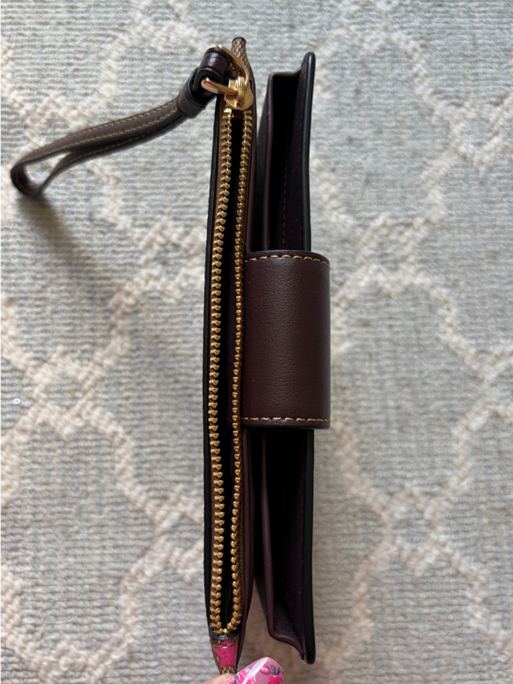 Coach Disco Star Print Brown Wristlet - Picture 6 of 9